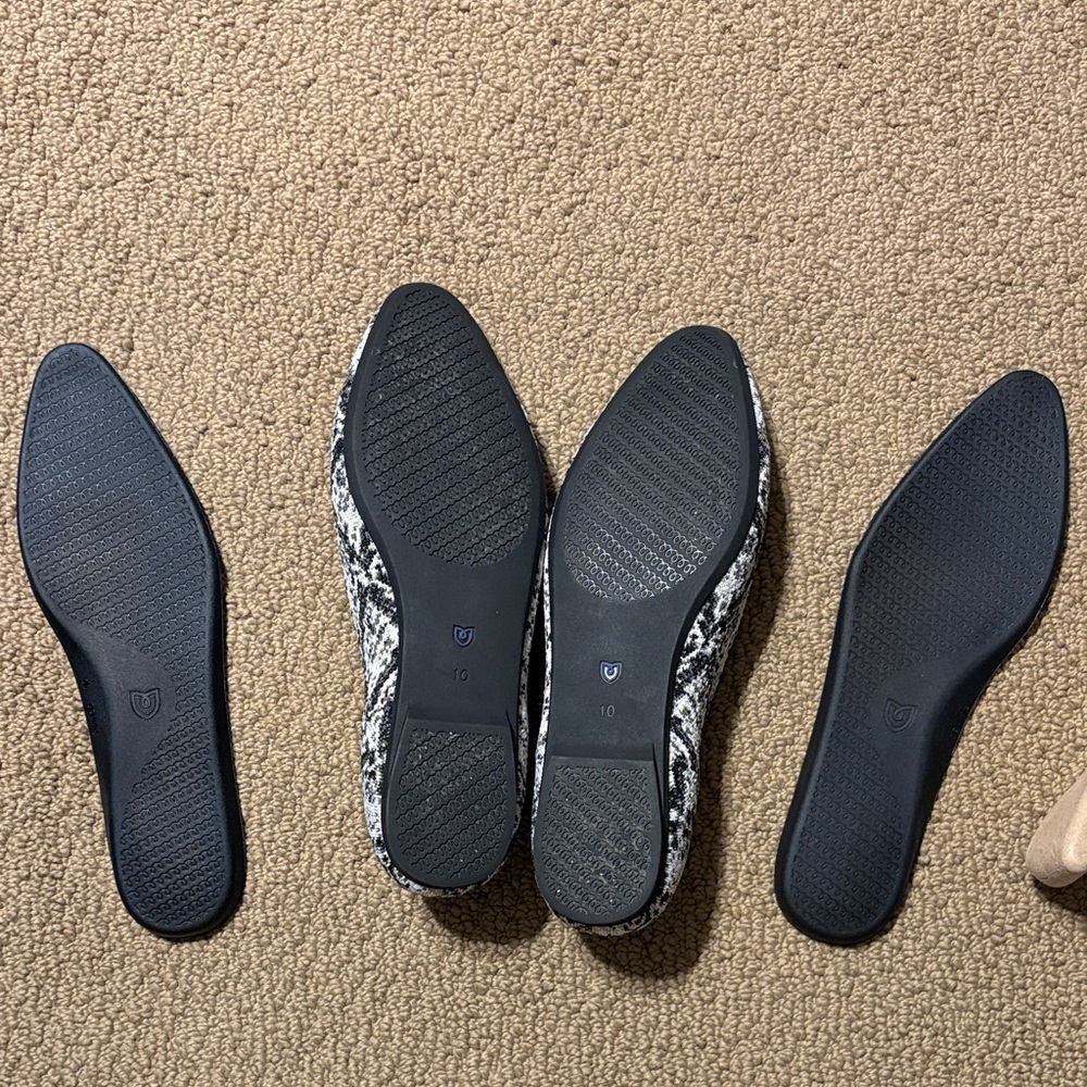 Rothy's Black and White Python Patterned pointed … - image 4